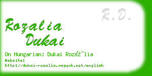 rozalia dukai business card